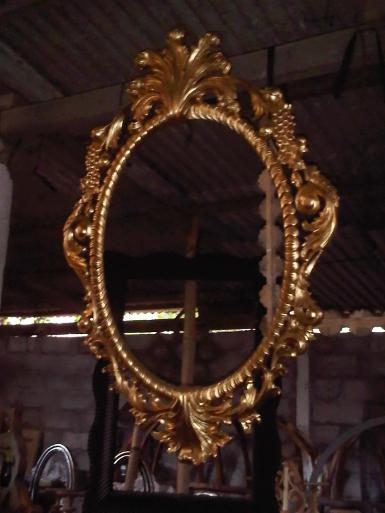 wooden mirror CodeWM100E size 120x100cm